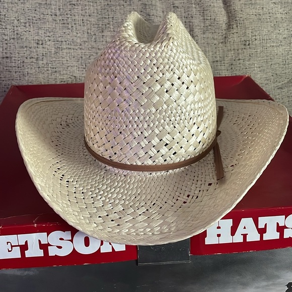 Stallion By Stetson Vintage Straw Western Cowboy Hat 6 3/4 - Picture 4 of 15